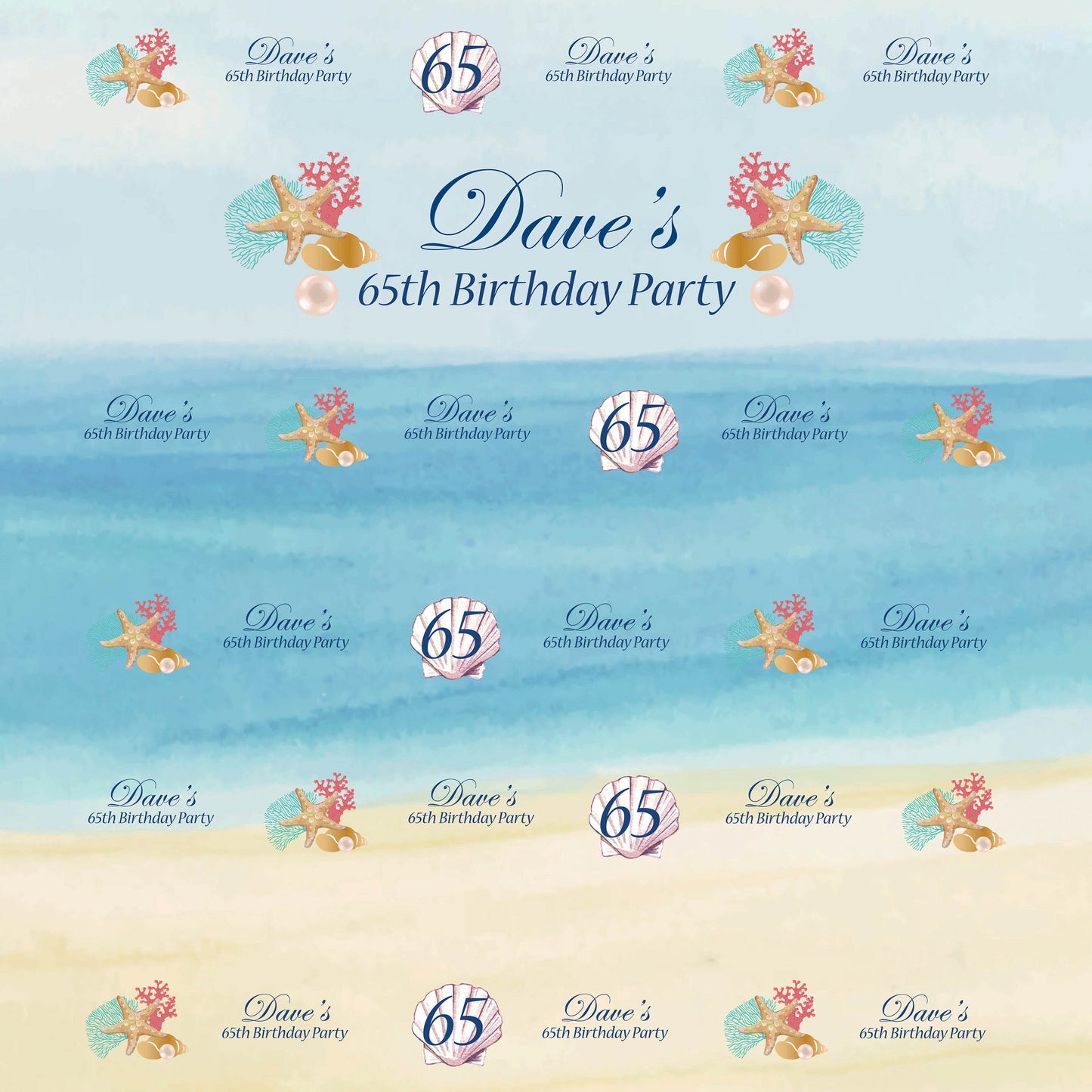 Beach Birthday Party Backdrop, Sweet Sixteen beach theme decoration, Custom Step And Repeat Sea Backdrop, BEACH Wedding decor,Any text, BSS0001