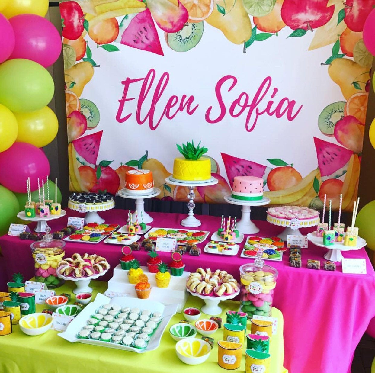 TWOTTI FRUTTI Birthday Tutti Frutti Birthday Backdrop Fruit Birthday decorations Fruit Birthday Party Decoration Summer Party
