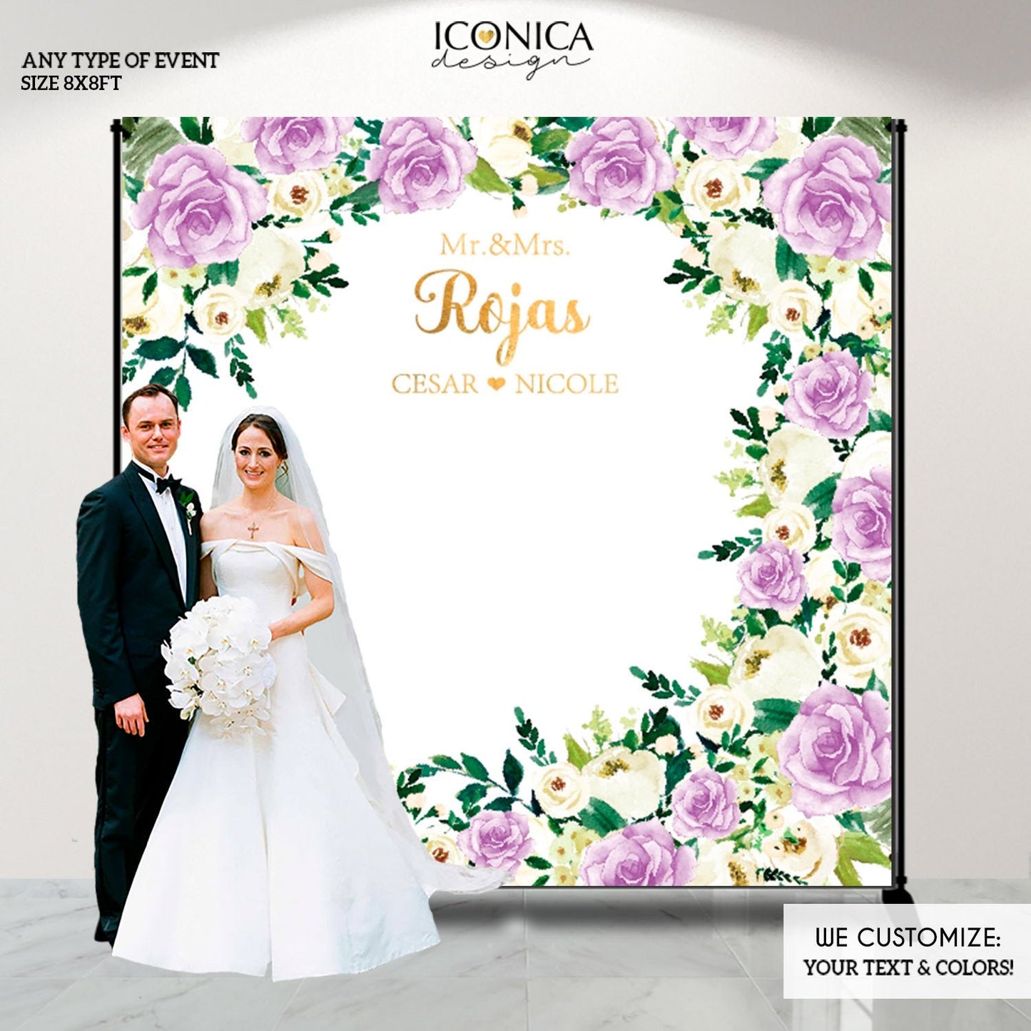 Engagement Party decorations, wedding backdrop, engagement backdrop,Personalized Greenery Wedding Decor,Floral Photo backdrop,BWD0035
