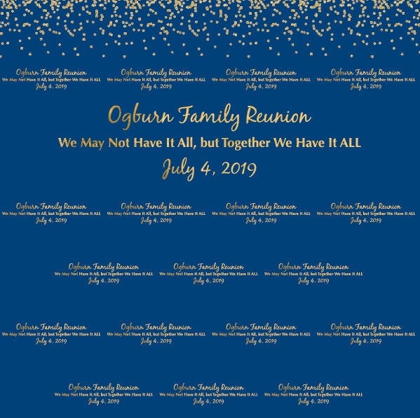 Family Reunion Photo Backdrop, Step and Repeat Backdrop, Burgundy and Gold or any color and wording, Printed BFR0002