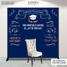 Load image into Gallery viewer, Graduation Party Photo Booth Backdrop, Graduation, Personalized Banner, Congrats Grad Decor Banner Printed BGR0024
