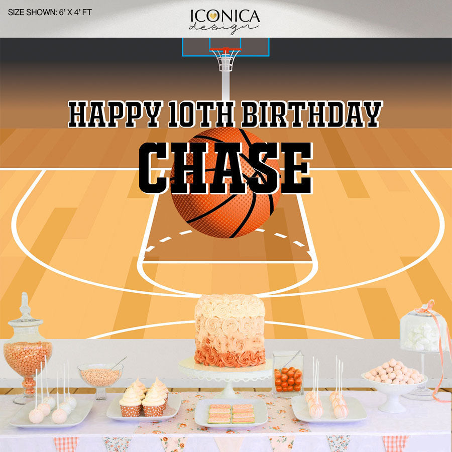 Basketball Party Photo Backdrop, Concession stand Backdrop, Basketball Birthday banner, Sports Party, Printed or Digital File