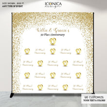 Load image into Gallery viewer, 50th Wedding Anniversary Photo Backdrop, 50th Anniversary Party Decor,We still DO,Golden anniversary celebration, Printed
