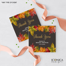 Load image into Gallery viewer, Fall In Love Bridal Shower,Fall Thank You Tags,Fall Favor Tags,Fall Engagement Party Gift Tags,Personalized Fall Stationery, Fall Leaves
