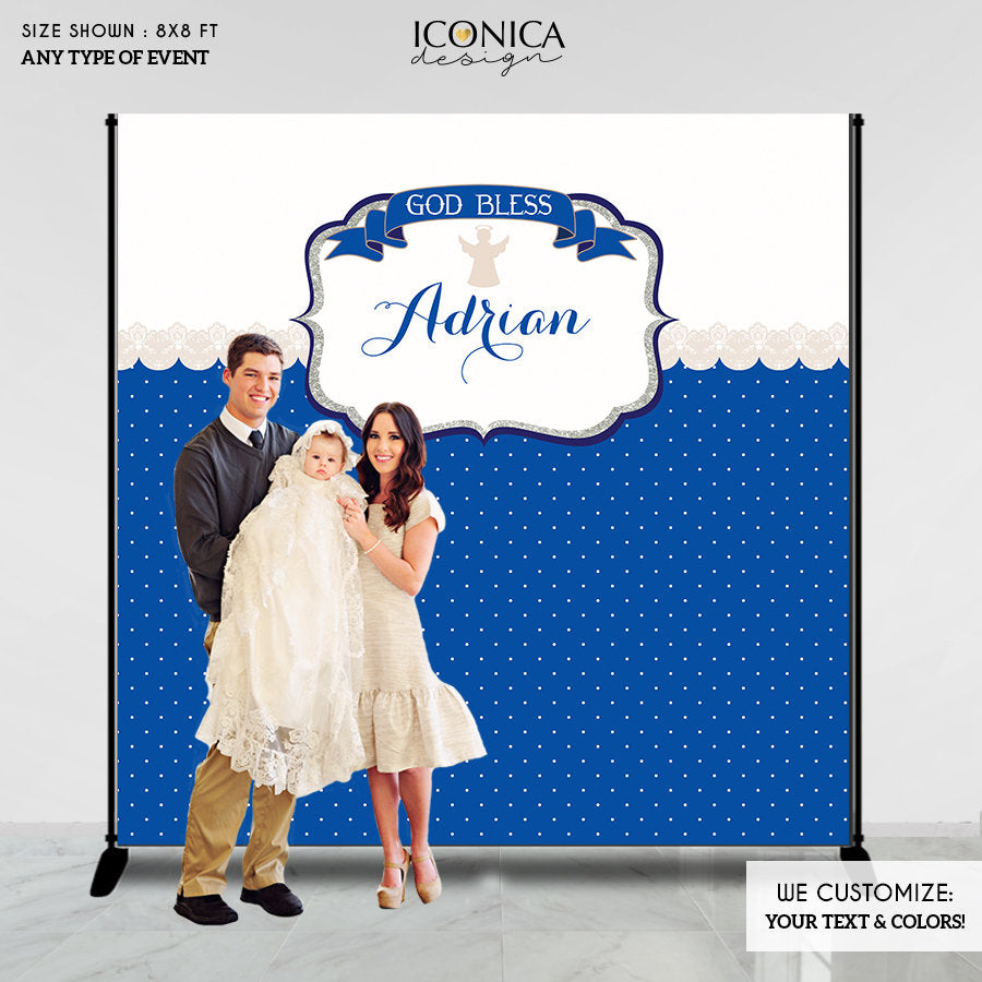 First Communion Backdrop, Little Angel theme, Baptism Banner, Religious Banner, Any color - Printed Free Shipping BFC0007