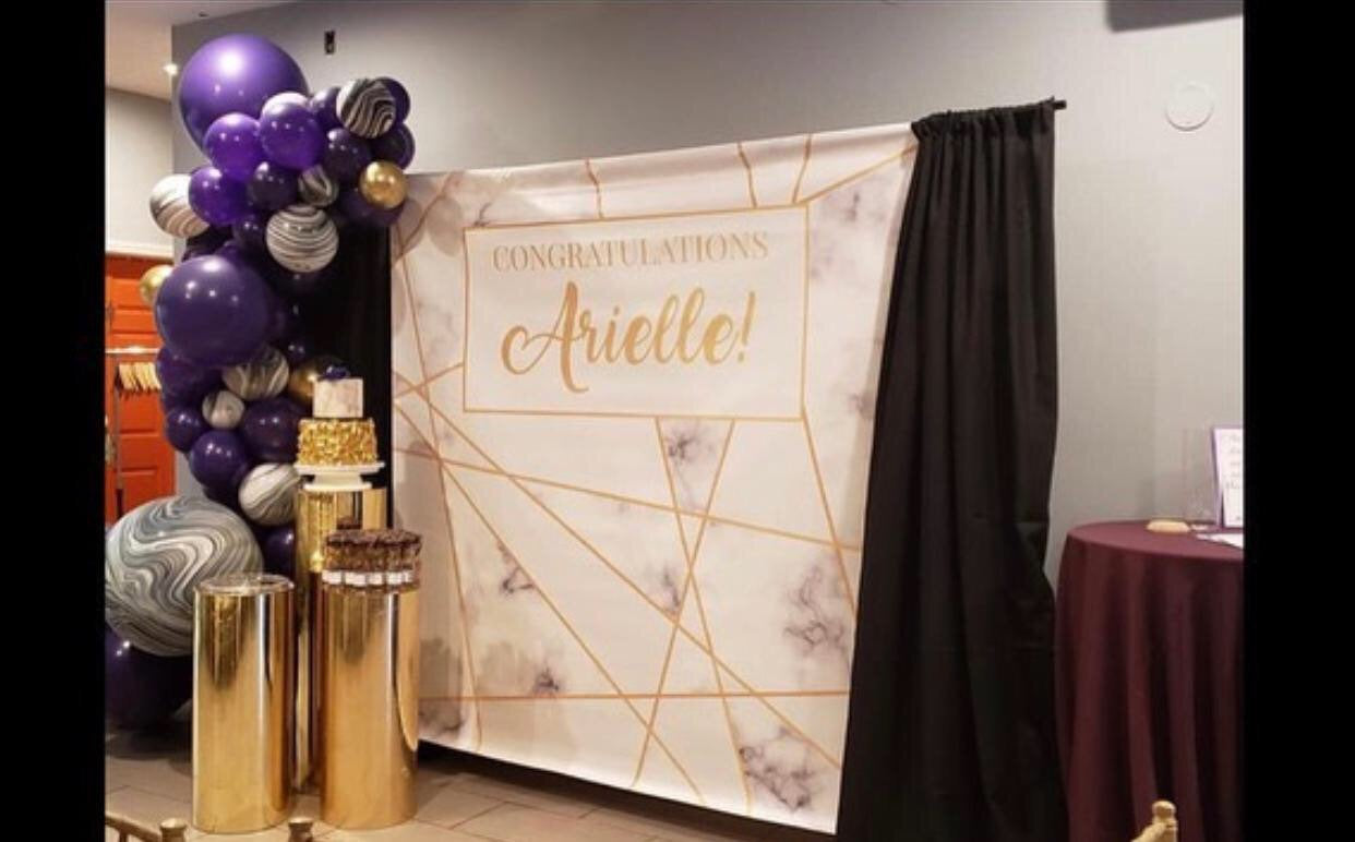 Graduation Party Photo Booth Backdrop, Virtual Graduation, Geometric Step and Repeat, Modern Party Decor, Printed Banner