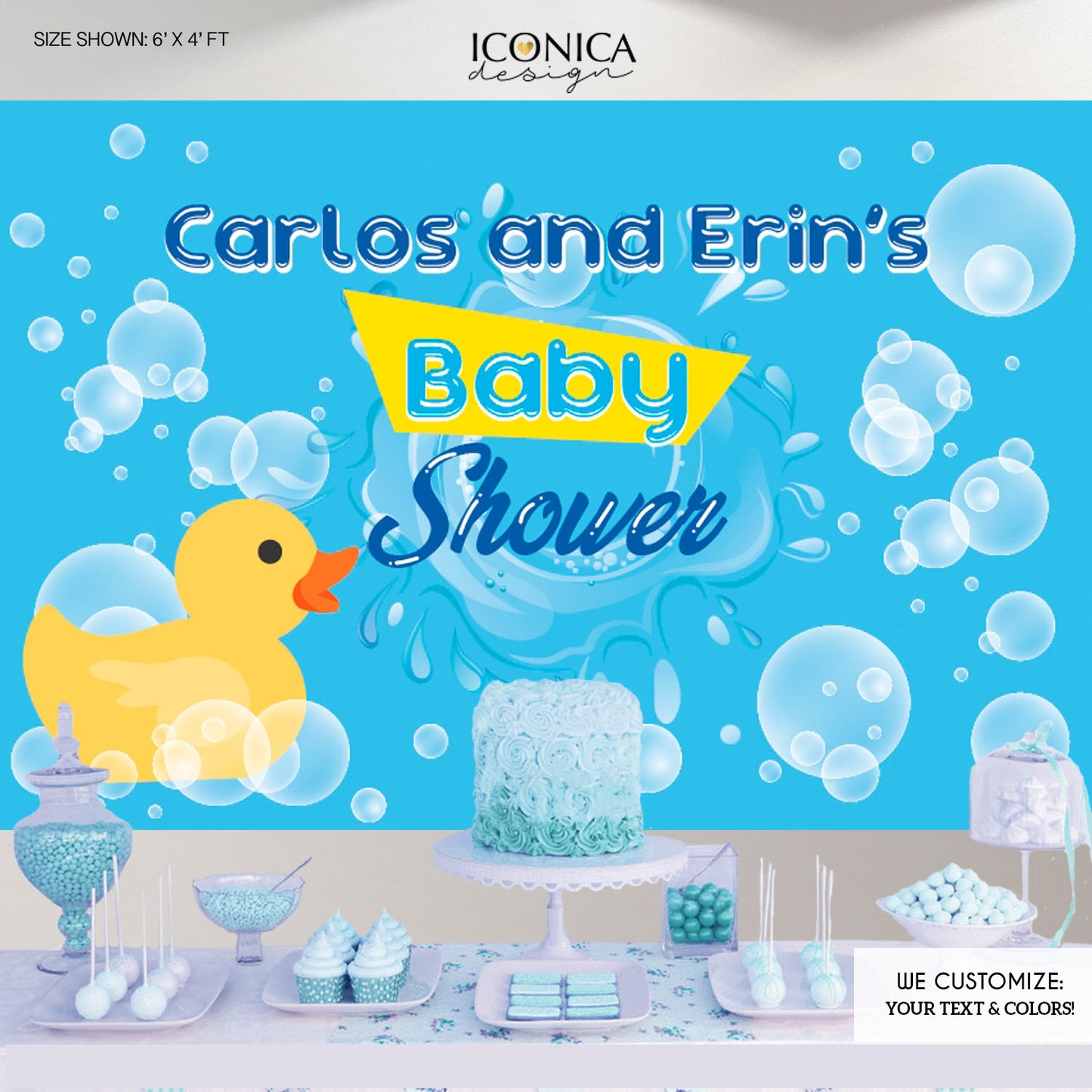 Virtual Baby Shower Rubber Ducky Baby Shower Photo Backdrop,Personalized Pool party Backdrop,Personalized Summer Backdrop,Swimming Bash
