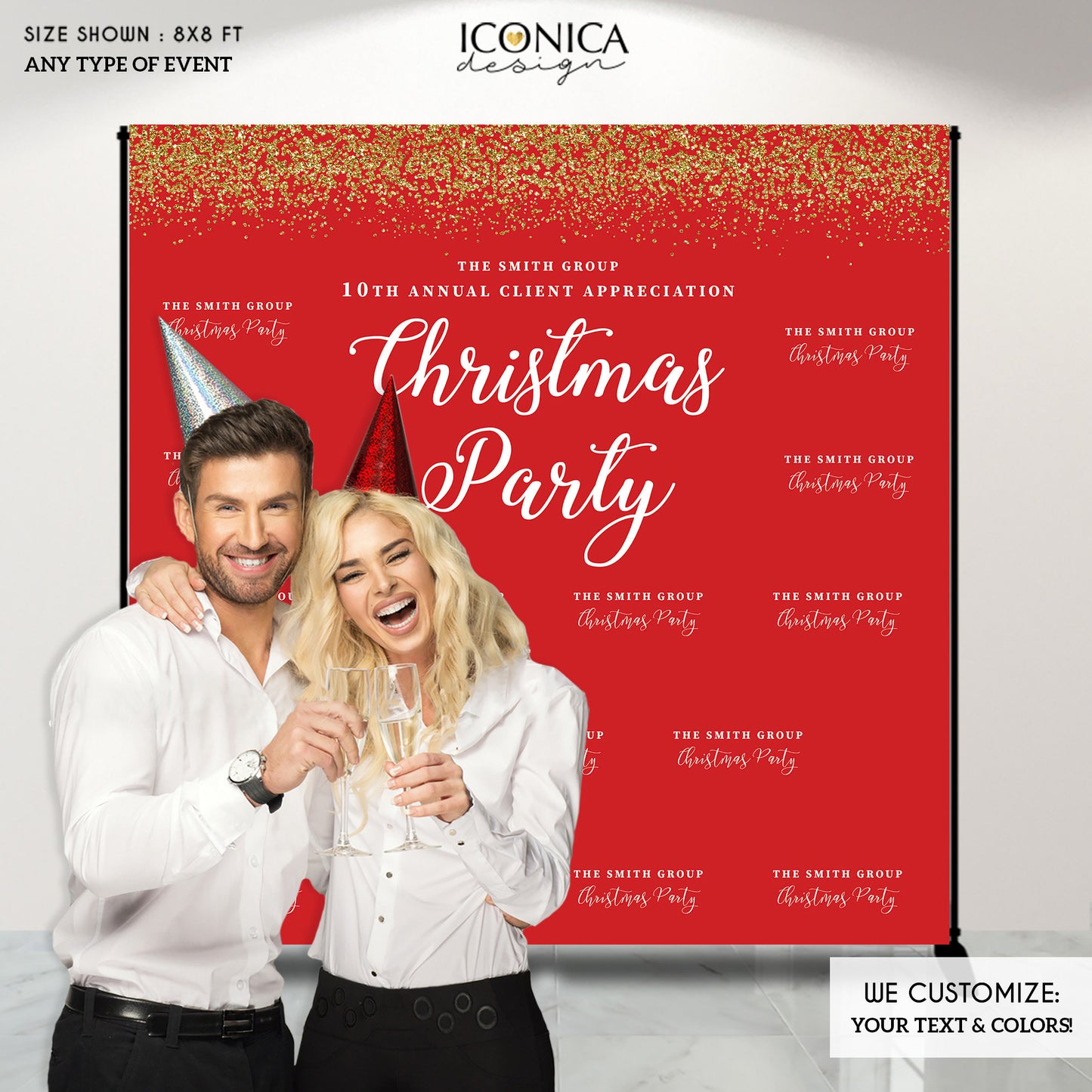 Christmas backdrop, Christmas Photo Booth Backdrop, Christmas Party Backdrop, Holiday Party ,Printed BHO0007