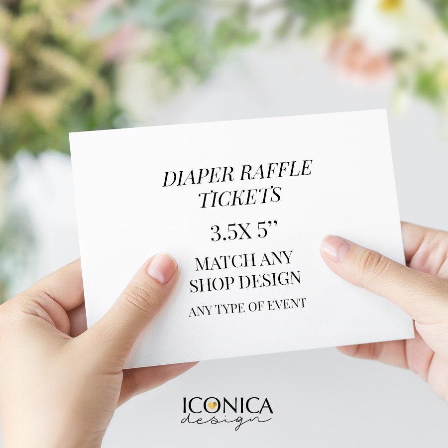 Diaper Raffle Ticket, Insert Card || A La Carte || Single Party Item Of Any Of Our Party Collections || Made To Match Any Id Invitation