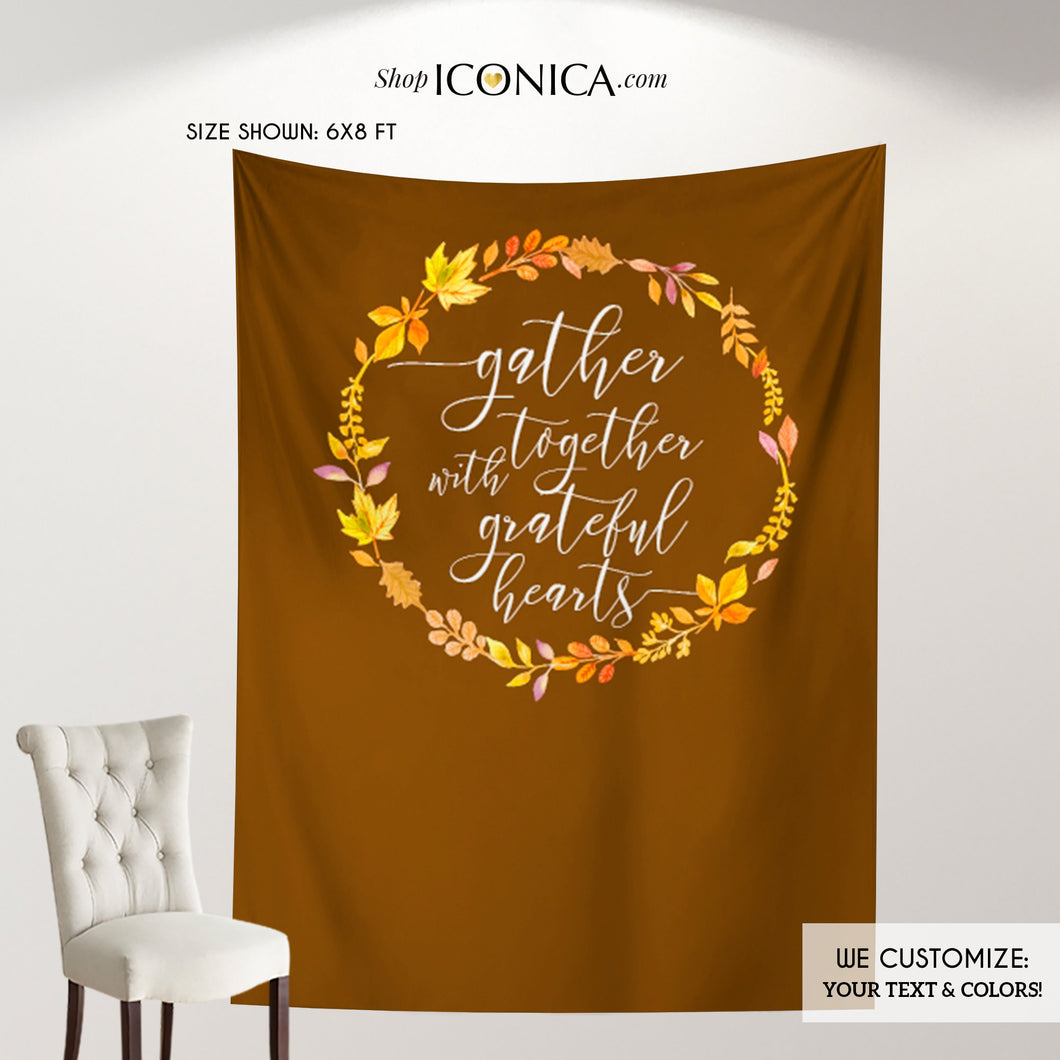 Fall Party Decorations,Thanksgiving Backdrop,Personalized Thanksgiving Dinner Decor,Thanksgiving Feast Banner,Thanksgiving Decor BHO0040