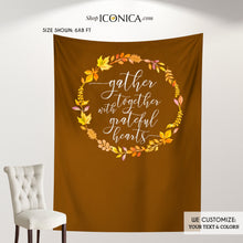 Load image into Gallery viewer, Fall Party Decorations,Thanksgiving Backdrop,Personalized Thanksgiving Dinner Decor,Thanksgiving Feast Banner,Thanksgiving Decor BHO0040
