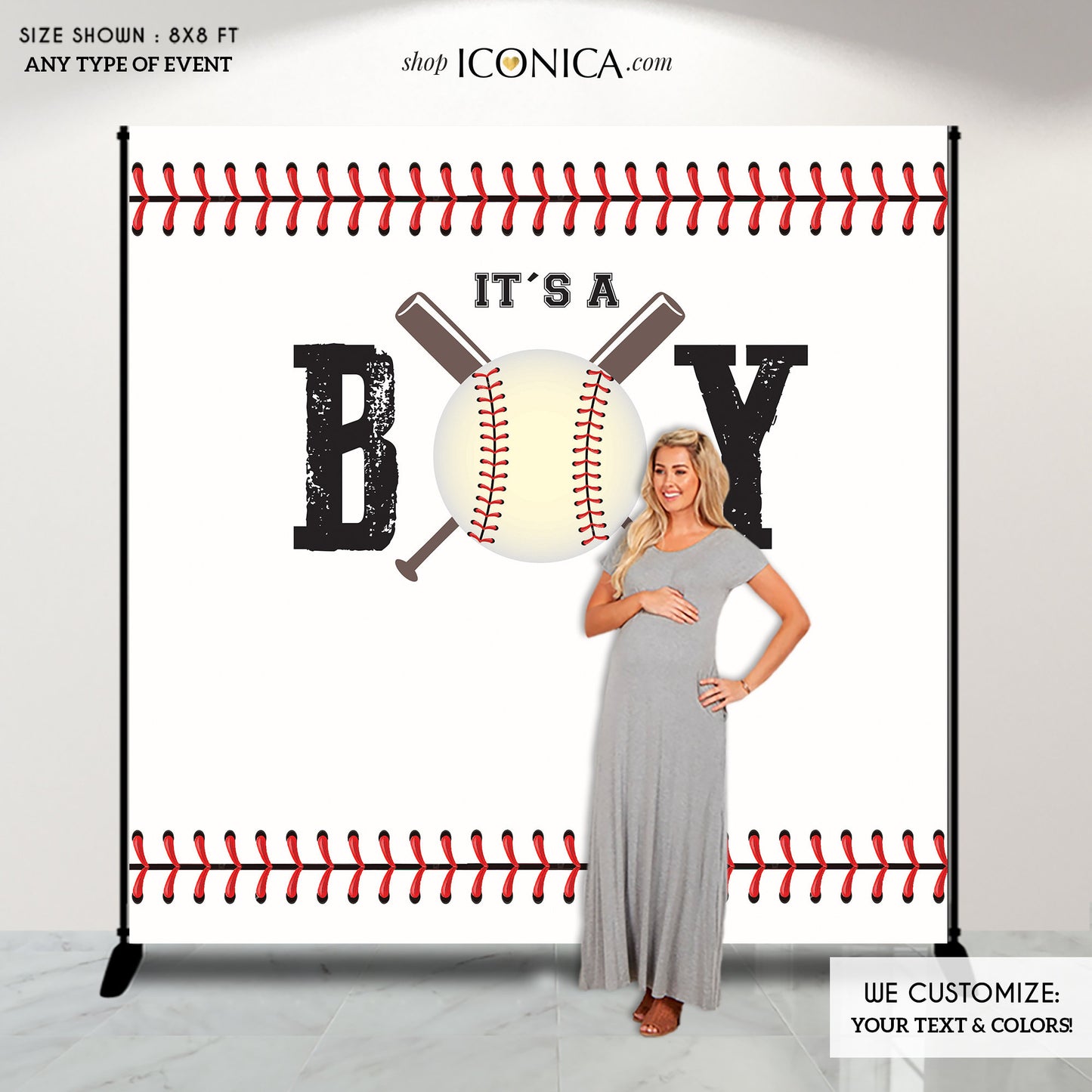 Virtual Baby Shower Baseball Baby Shower Decor, Sports Photo Backdrop, Baseball Photo Backdrop, All Star Party Decor,Printed Backdrop