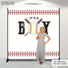 Load image into Gallery viewer, Virtual Baby Shower Baseball Baby Shower Decor, Sports Photo Backdrop, Baseball Photo Backdrop, All Star Party Decor,Printed Backdrop
