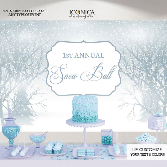 Winter Wonderland Backdrop , Any wording,Winter Photo Booth Backdrop,Winter Party Step and Repeat Backdrop, Printed BHO0026