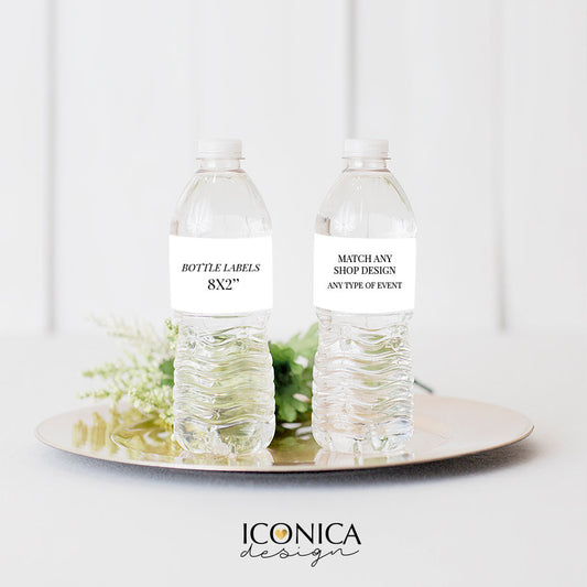 Custom Bottle Labels, Bottle wrappers || a La Carte || Single Party Item Of Any Of Our Party Collections || Made To Match Any Id Invitation