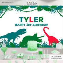 Load image into Gallery viewer, Dinomite Birthday Party Backdrop, Dinosaur Party Banner, Any Age, Boys Or Girls Birthday Party Backdrops, Printed Or Printable File, BBD0058

