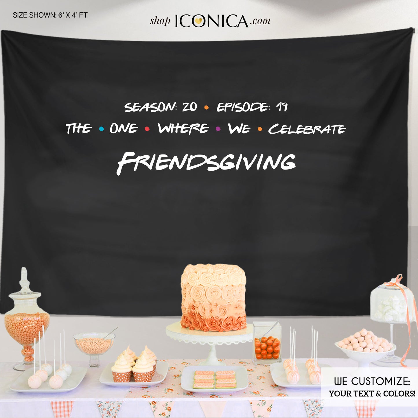 Friendsgiving Photo Backdrop,Friendsgiving Dinner Decorations,Friendsgiving Potluck Decor,Friendsgiving Feast Banner