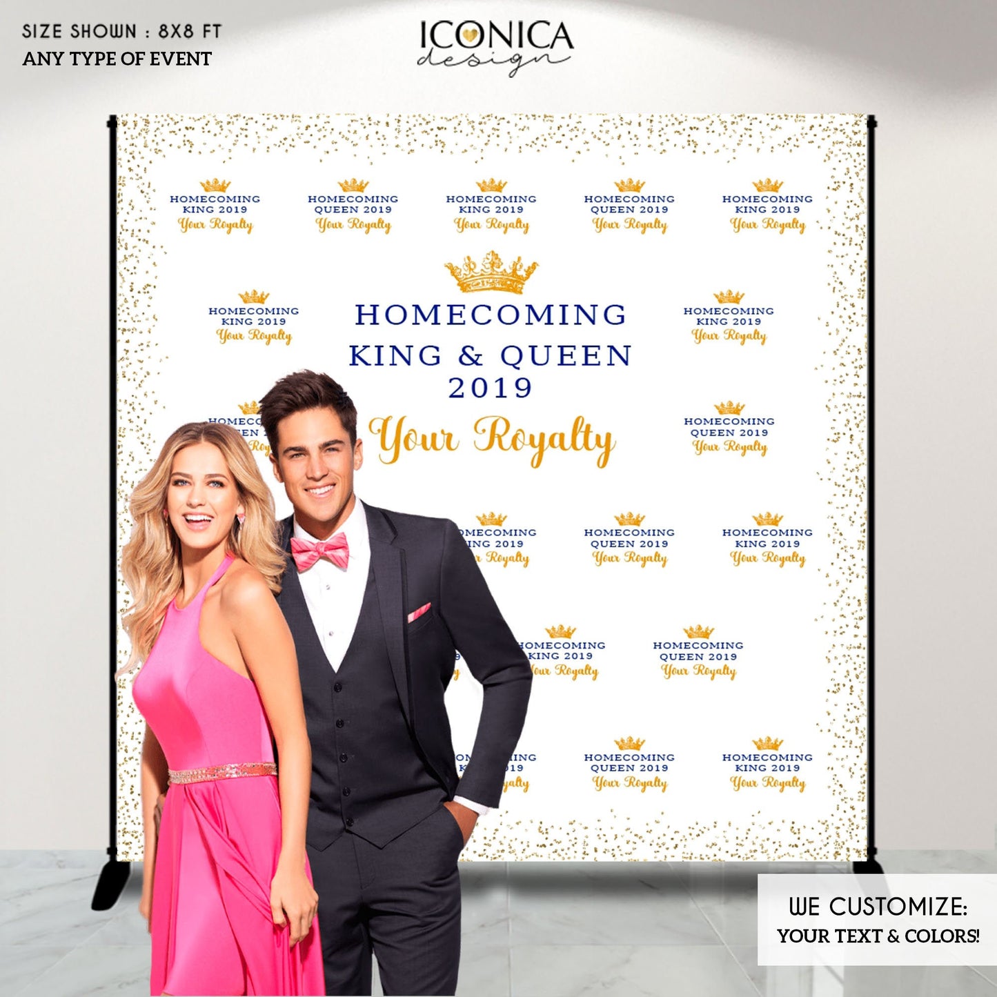 Virtual Homecoming Party Photo Backdrop, School Homecoming Photo Booth, Homecoming Dance Decor, HOCO Dance, Graduation Party Backdrop, Prom