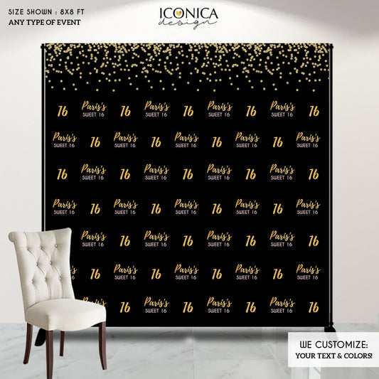 Birthday Photo Booth Backdrop Quinceanera Custom Step & Repeat Backdrop Red Carpet 15th Birthday Printed BBD0055