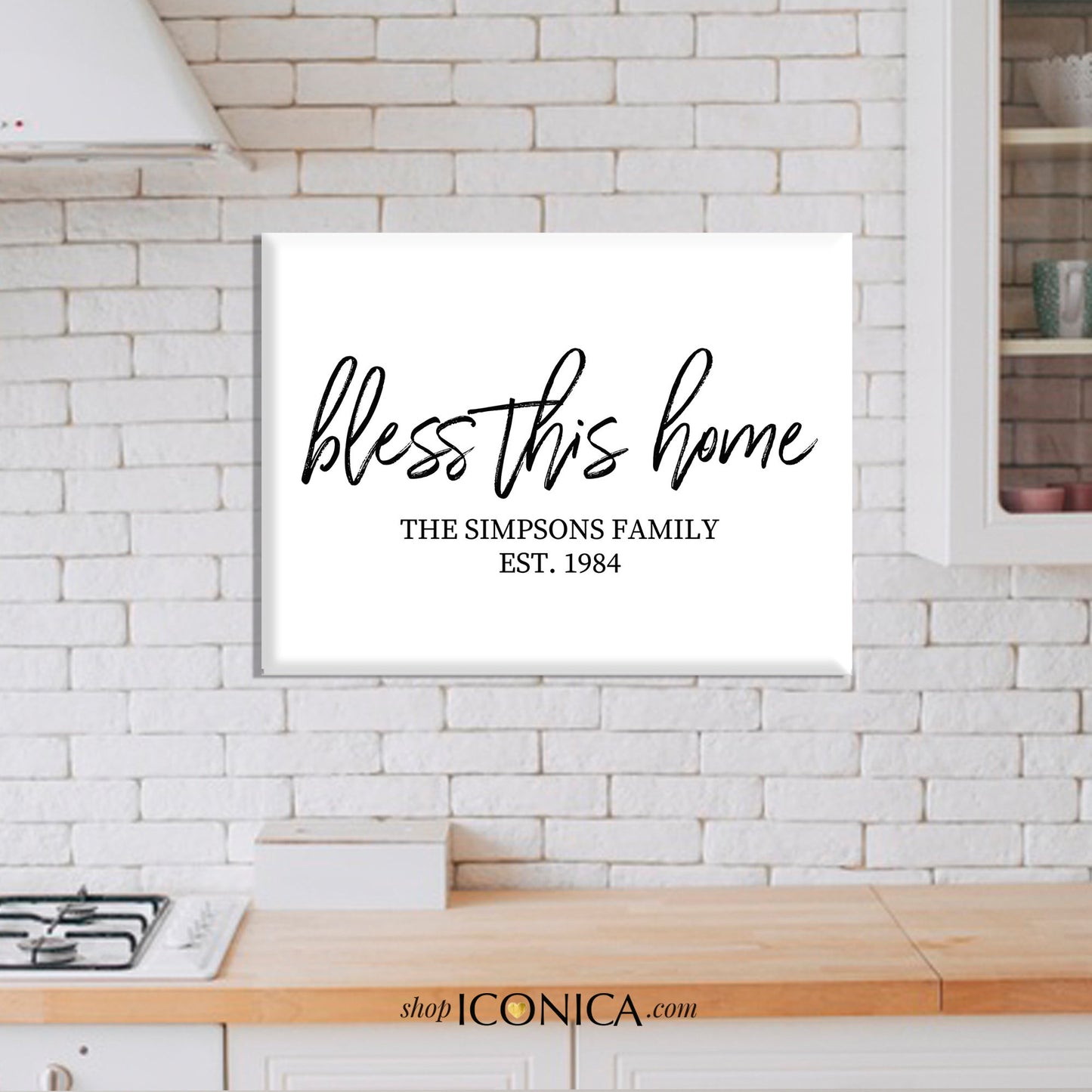 Wall Decor Art Bless this Home Sign,Canvas Home Decor,Personalized Home sign,Newdly Wed Gift,House Warming Gift,Mom Gift,Gift for her