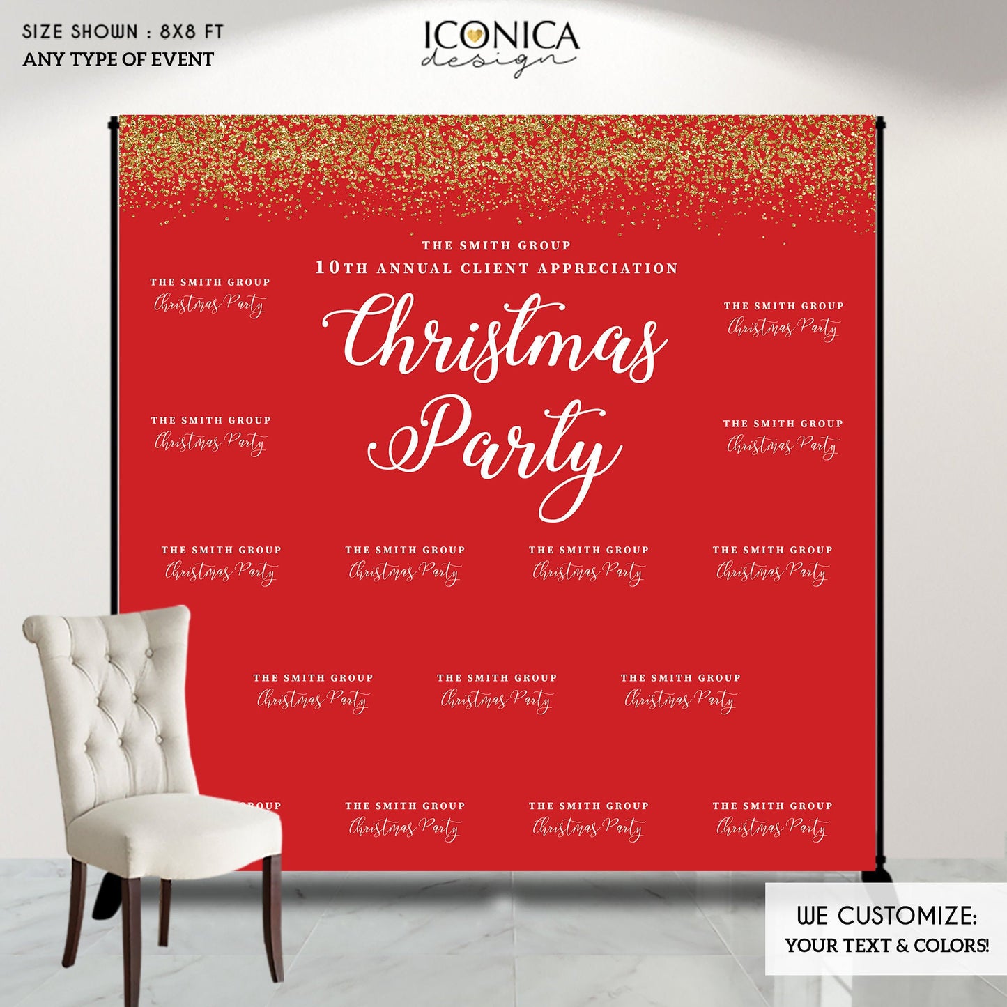 Christmas backdrop, Christmas Photo Booth Backdrop, Christmas Party Backdrop, Holiday Party ,Printed BHO0007