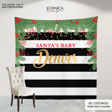 Load image into Gallery viewer, Christmas backdrop,Festive Wreath Backdrop,Holiday Backdrop Personalized,Christmas Baby Shower Backdrop,Printed Backdrop
