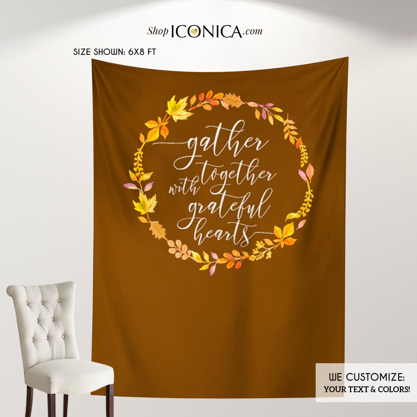 Thanksgiving Backdrop,Fall Party,Personalized Thanksgiving Dinner Decor,Thanksgiving Feast Banner,Thanksgiving Decor BHO0040