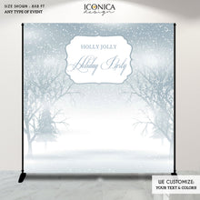 Load image into Gallery viewer, Winter Wonderland Backdrop , Any wording,Winter Photo Booth Backdrop,Winter Party Step and Repeat Backdrop, Printed BHO0026
