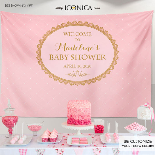 Princess Baby Shower, Royal Baby Shower It's a Girl Backdrop || Any Color | Party Banner Printed Or Printable File Bbd0037