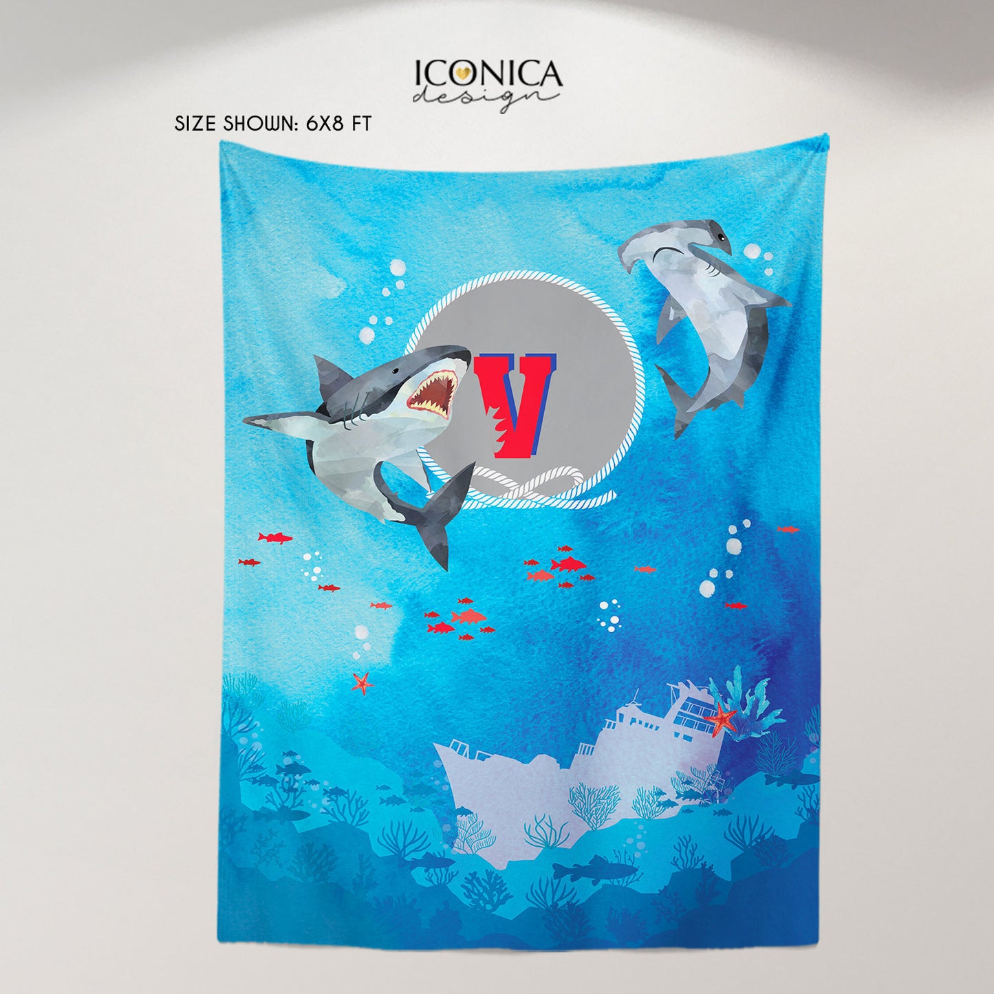 Shark Party Backdrop, Shark Party Decor, Under The Sea Banner,Nautical Party Backdrop,Ocean,Sailor Party,Its a Boy Decorations