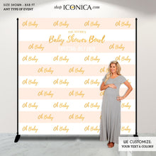 Load image into Gallery viewer, Baby Shower Photo Booth Backdrop,  Baby and Brunch Banner, Step and Repeat Baby Shower Backdrop, ANY EVENT, Printed Or Digital File BBS0033
