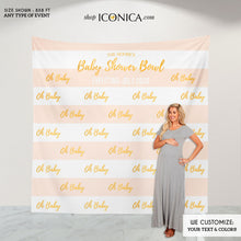 Load image into Gallery viewer, Shower Photo Booth Backdrop,  Oh baby Banner, Step and Repeat Baby Shower Backdrop or any type of event, Printed Or Digital File BBS0032
