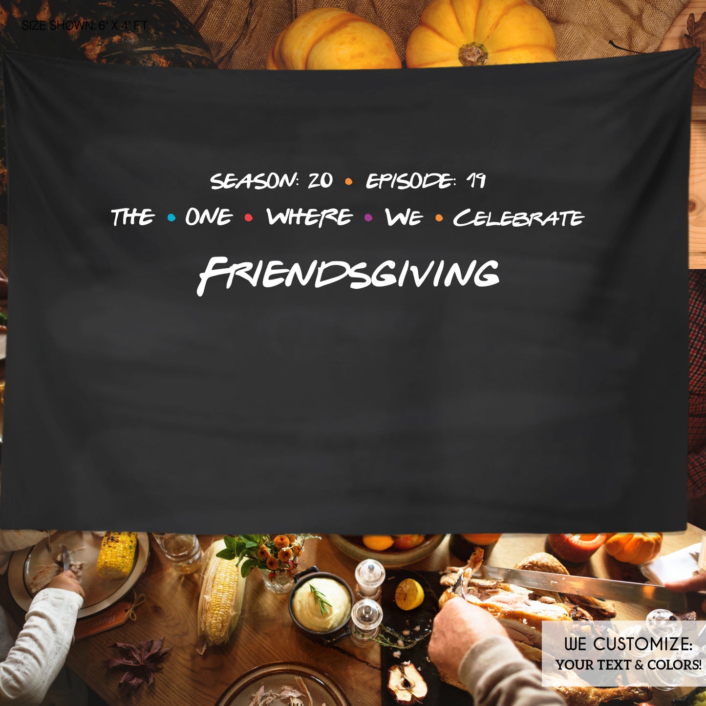 Friendsgiving Photo Backdrop,Friendsgiving Dinner Decorations,Friendsgiving Potluck Decor,Friendsgiving Feast Banner