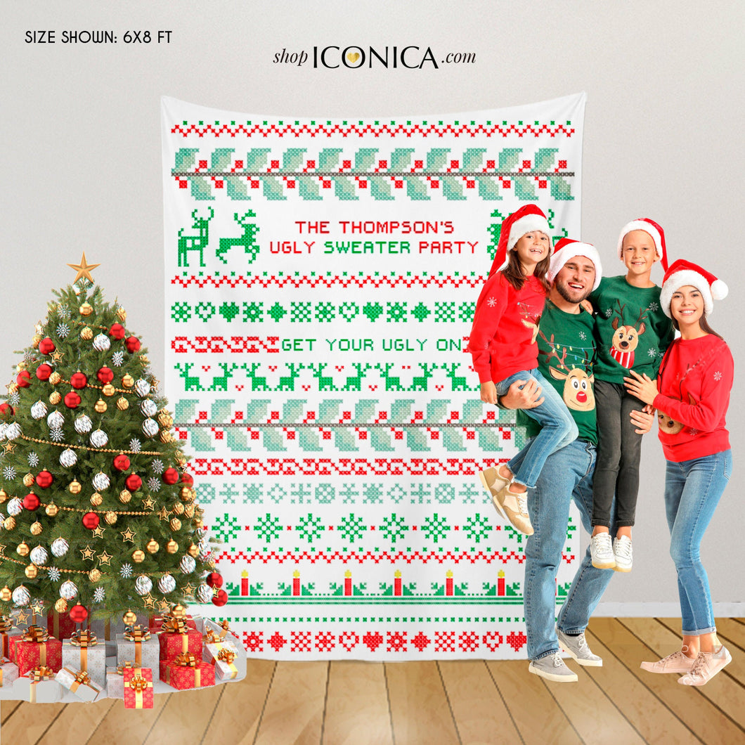 Ugly Sweater Party Backdrop,ugly sweater backdrop,Ugly Sweater Photo Booth Backdrop,Ugly Sweater Party Decorations,Printed Festive backdrop