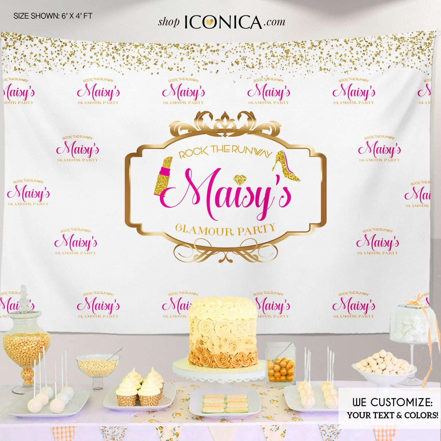 Glamour Party, Runway Party Backdrop, Sweet Sixteen, Fashion Party, any age or event, Printed BBD0151