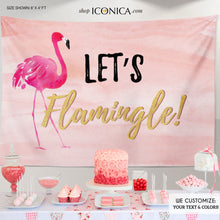 Load image into Gallery viewer, Flamingo Party Backdrop, Lets Flamingle Birthday Decorations,Pool Party Decor, Printed Or Printable File
