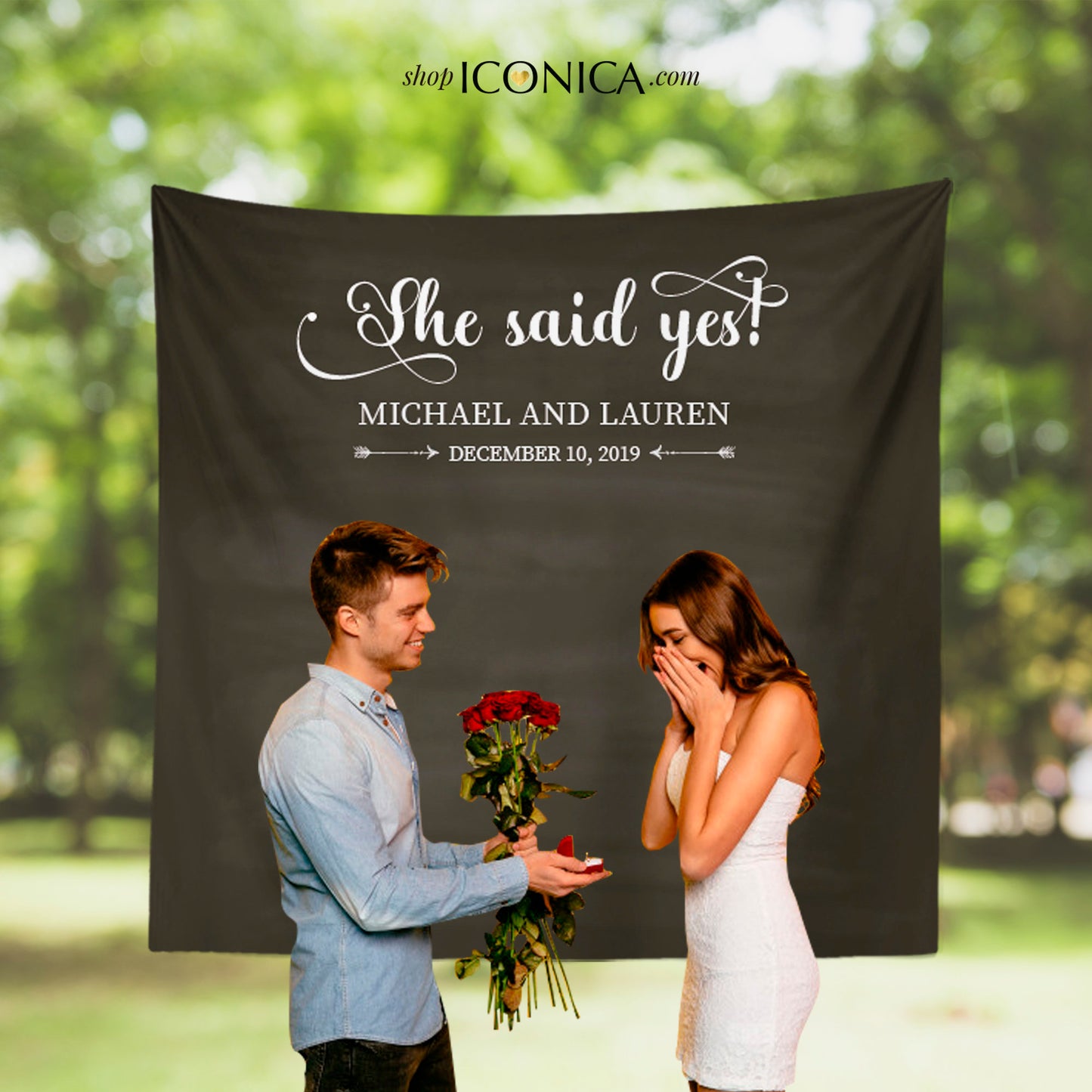 Engagement Party Backdrop, Chalkboard Photo Booth Backdrop, She said yes Decorations,We are tying the knot decor