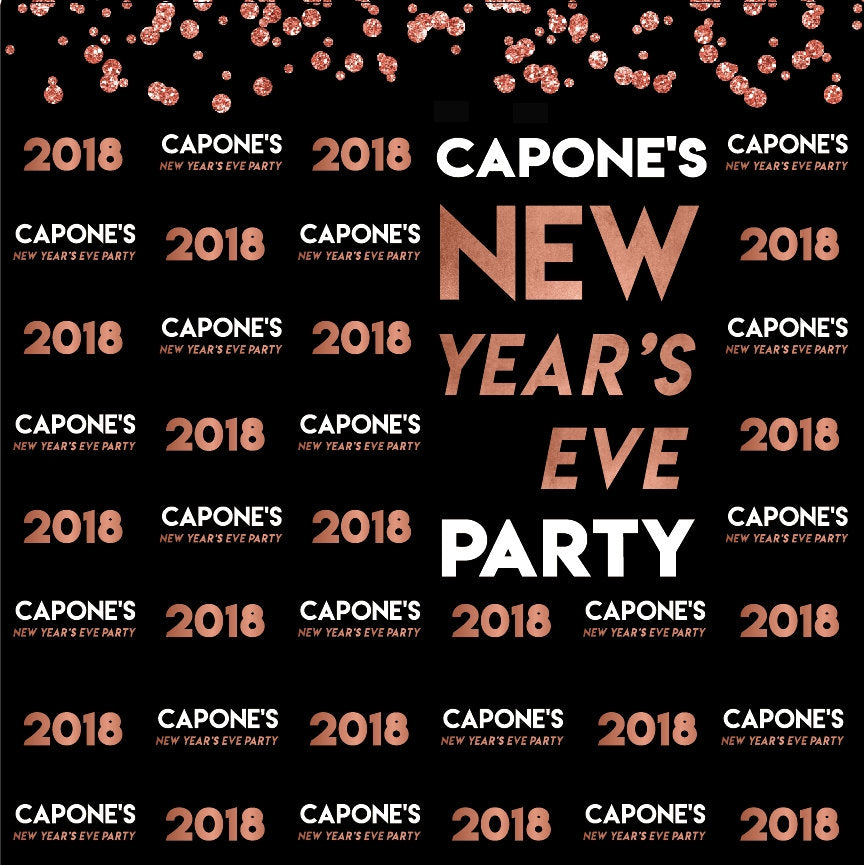 NYE PARTY New Year's Eve party Photo Booth Backdrop, Black and Faux Gold Rose backdrop, any type of event, Printed or Printable File BHO0027