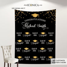 Load image into Gallery viewer, Graduation Party Photo Booth Backdrop, Graduation Step and Repeat Backdrop, Congrats Grad, Printed
