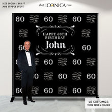 Load image into Gallery viewer, 60th Birthday Backdrop, Aged to Perfection Custom Step And Repeat Backdrops, Milestone Birthday Backdrop ,Personalized birthday, Printed BBD0126
