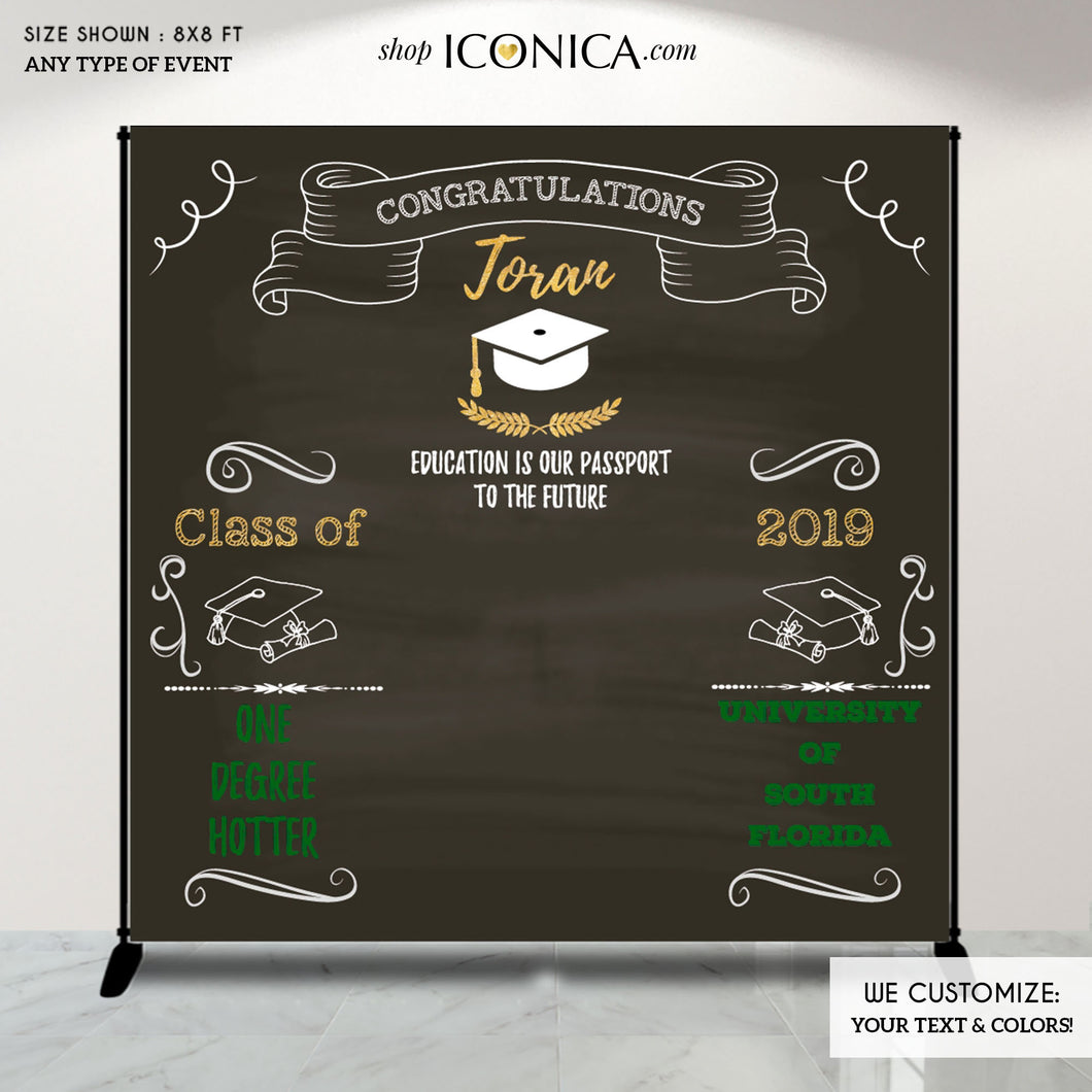 Graduation Party Photo Booth Backdrop, Personalized Graduation Banner, Congrats Grad, Graduation Decor Banner BGR0016