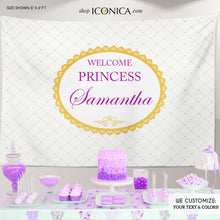 Load image into Gallery viewer, Virtual Baby Shower Princess Baby Shower Backdrop,Royal Party Backdrop || Any Type Of Event Any Color Party Banner Printed Or Printable File
