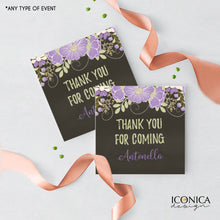 Load image into Gallery viewer, Floral Favor Tags, Thank You Tags, Gift tags, Favor Labels,Flowers on Different colors available
