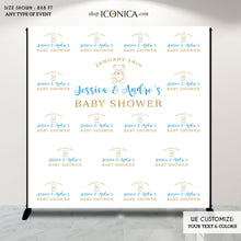 Load image into Gallery viewer, Virtual Baby Shower Teddy Bear Baby Shower Photo Booth Backdrop, Baby Shower Teddy Bear Baby Shower Banner Printed Or Digital File Bbs0003
