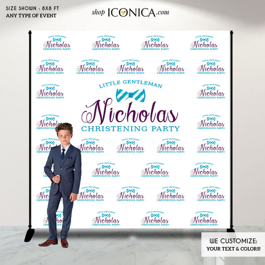 Little Man Photo Booth Backdrop, Custom Step and Repeat Backdrop, Baby Shower Backdrop, Bowties Backdrop, Red Carpet Printed or Digital File