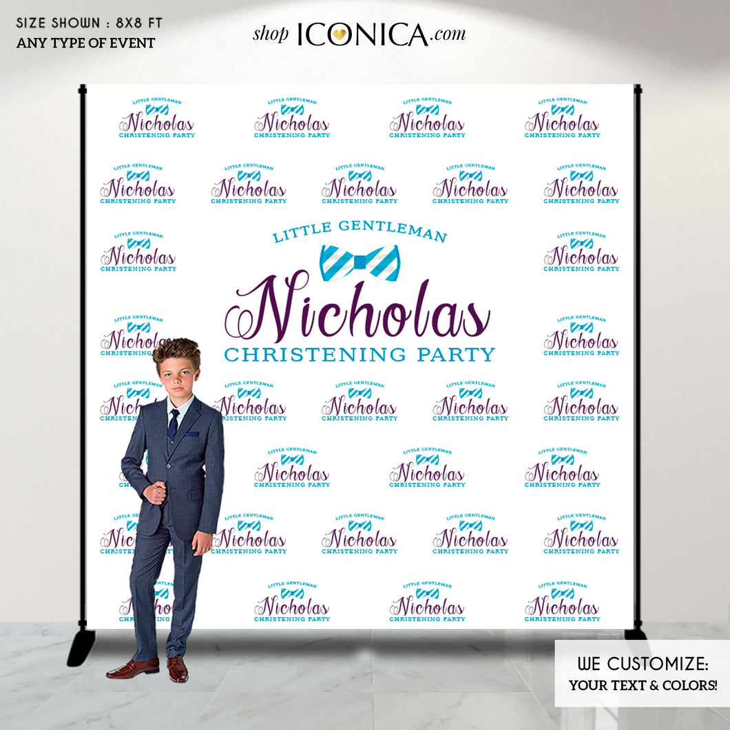 Little Man Photo Booth Backdrop, Custom Step and Repeat Backdrop, Baby Shower Backdrop, Bowties Backdrop, Red Carpet Printed or Digital File