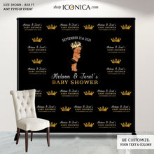 Load image into Gallery viewer, Little Prince Baby Shower Backdrop, Royal Prince backdrop, A little Prince is on the way, Royal party Backdrop, Printed or Printable BBS0047
