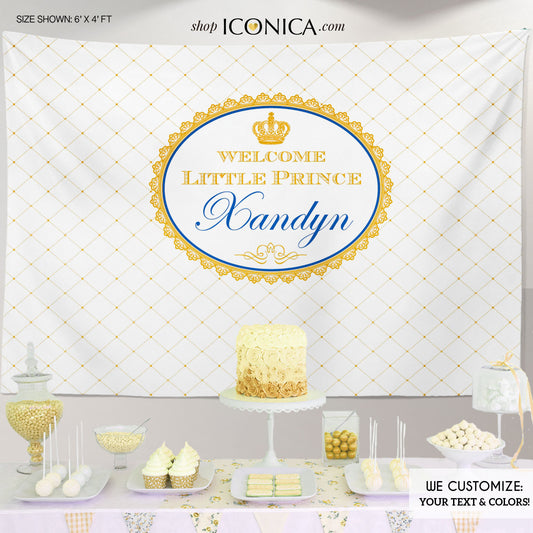 Prince Royal Baby Shower Party Backdrop| Royal Party Backdrop || Party Banne Printed Or Printable File Free Shipping Bbs0008