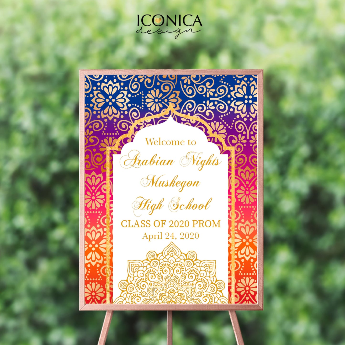 Moroccan Baby Shower Welcome Sign , any event or text, Personalized Moroccan Decor, Arabian Decor, Printed SWBS016