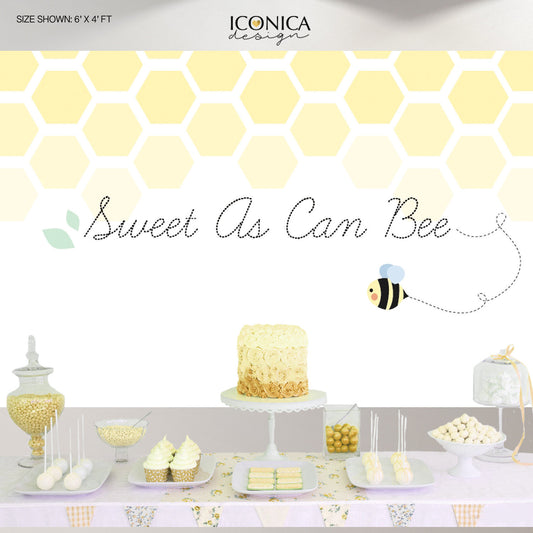 Bumble BEE Baby Shower Backdrop - Mom to Bee Decor, Sweet as can BEE Banner, gender reveal decor, oh baby, Printed or Printable File